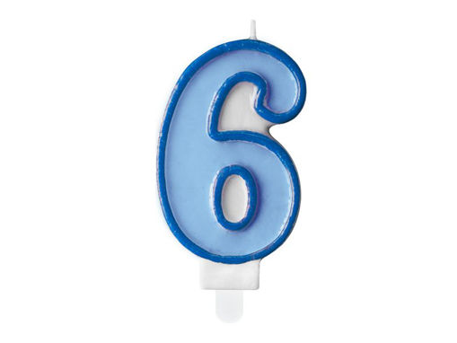 Picture of BIRTHDAY CANDLE BLUE NUMBER 6